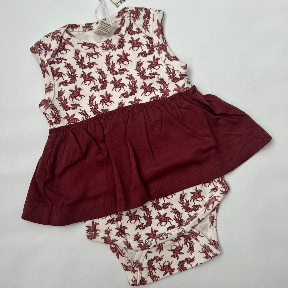 NWT Kate Quinn Organic Cotton Pegasus Skirted Bodysuit 12-18M